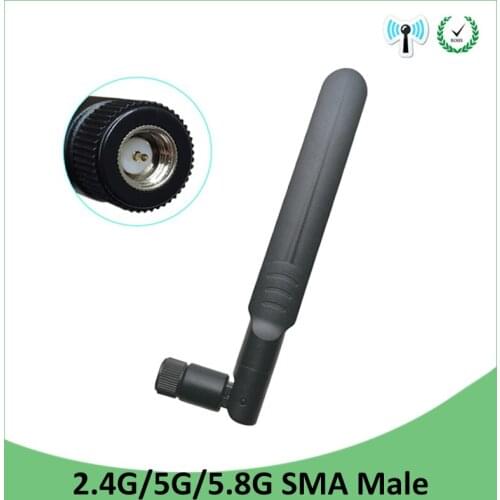 2.4GHz 5GHz 5.8Ghz Antenna 5dBi SMA Male Connector Dual Band wifi Antena aerial wireless router 2.4 ghz 5.8 ghz