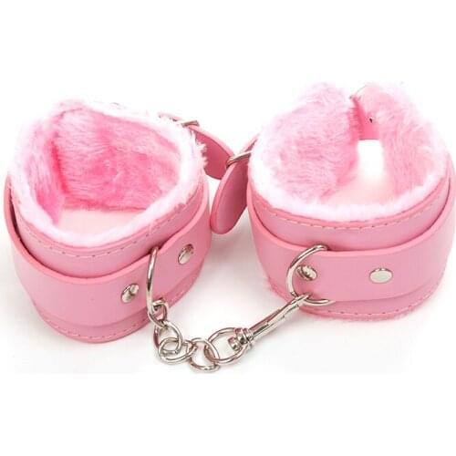 Sexy Leather Handcuff Soft Plush Hand Cuffs BDSM Bondage Gear Restraints Sex Toys for Women Men Gay Adult Games Erotic Handcuffs
