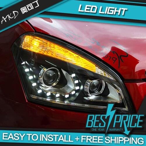 AKD tuning cars Headlight for Nissan Qashqai 2008-2016 Headlight LED DRL Hid Bi Xenon beam Signal light angel eyes