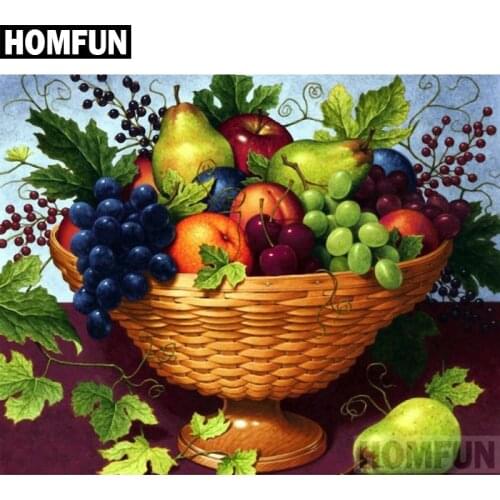 HOMFUN Full Square/Round Drill 5D DIY Diamond Painting "Fruit basket" Embroidery Cross Stitch 5D Home Decor Gift A02157