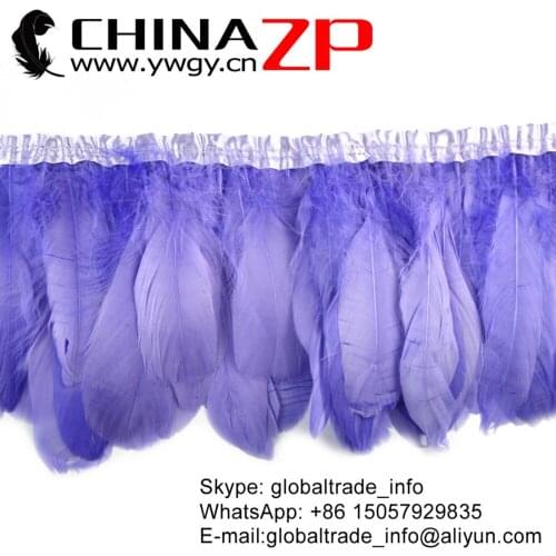 CHINAZP Factory Retail and Wholesale 2yards/lot Fantastic DIY Decoration Dyed Lavender Goose Feather Trim