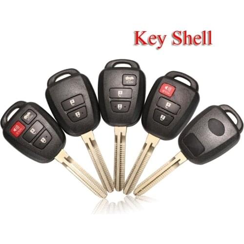 Kutery 10pcs/Lot Remote Car Key Shell For Toyota 2/3/4 Buttons With TOY43 Blade Replacement Key Case Fob Cover