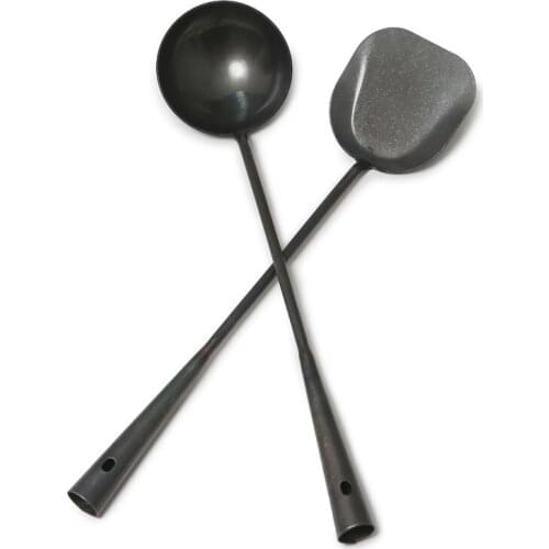 Wok cooking spatula soup spoon handle iron spoon chef household scoop spoon set