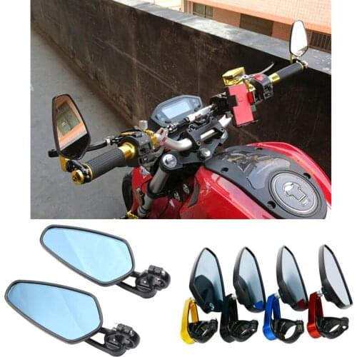 Motorcycle Aluminum 7/8" 22mm Bar End Side Rearview Mirror Universal Motorbike Bike Handlebar Rear View Mirrors Universal