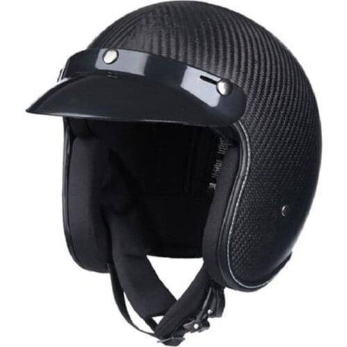 Motorcycle Open Face 3/4 Helmet Retro Helmet Carbon Fiber Personalized Mens Womens Motorcycle Casco Moto Vespa