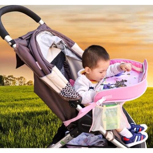 Cartoon Sroller Safety Table Tray Waterproof Stroller Holder Kids Toy Food Drink Table Portable Car Baby Seat Table