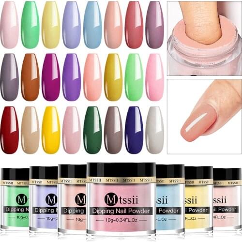Mtssii 10g Nude Series Powder Set French Dipping Nail Glitter Without Lamp Cure Dip Nail Powder Chrome Dust Pigment Decoration