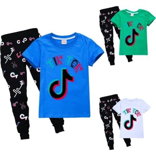 Fashion New Summer Baby Girls Boys Clothes Cotton Casual Short Sleeve Tops T-Shirt + Pants Toddler Girlls Outfit Set 2-16Year