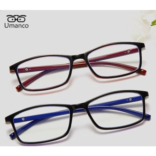 Unisex Square Reading Glasses Block Blue Light Black PC Frame AC Lens Elders Computer Presbyopia Eyeglasses 0~+4.0 Diopter