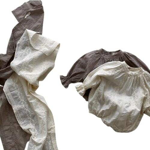 0-3Y Baby Girl Embroidered Rompers Newborn Korean Style Jumpsuit Infant One Piece Cotton Romper Summer Toddler Boutique Clothes