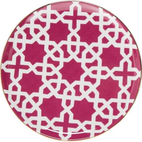 Porland Morocco Design5 Fuchsia Flat Plate 20cm