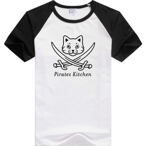 Pirate kitchen Cat short sleeve casual Men/Women T-shirt Comfortable Tshirt Tees Novelty tee funny design GA274
