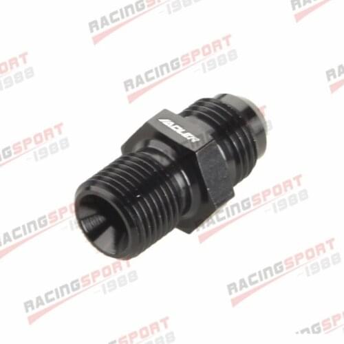 ADLERSPEED -6AN 6AN Male Flare To M14 x1.25 Metric Straight Fitting Aluminum Black