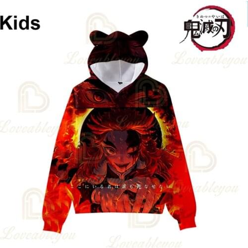 Rengoku Kyoujurou Demon Slayer Cute Japen Anime 3D Print Hoodies Kimetsu no Yaiba Men Women Clothing Harajuku Sweatshirt Tops