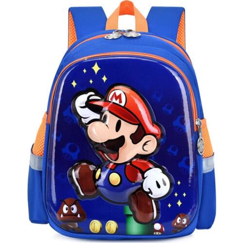 Super Mario Backpack for Boys Girls Cartoon Print Elementary Primary Children School Bags Kids Back To School Supplies Rucksack