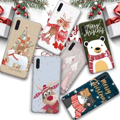 Case For Samsung Galaxy A51 A71 A50 A70 A20 A30 A40 A10 A20E J4 J6 A6 A8 A7 A9 2018 Cute Cartoon Christmas Santa Silicone Case