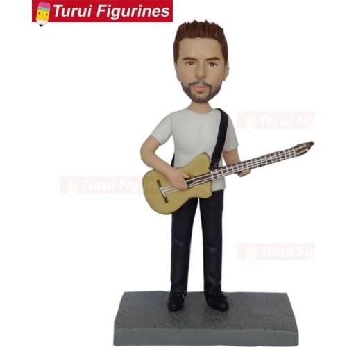 Statuette from pictures custom head statue gurtar bass players bobblehead figurines musician figure photos to bobblehead dolls