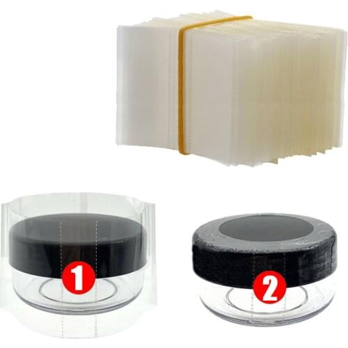 500Pcs Clear PVC Heat Shrink Wrap 48X24mm Film for 3g 5g Plastic Cosmetic Container Lip Blam Container