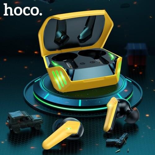 HOCO True TWS game Wireless Bluetooth 5.0 Earphones Noise Cancelling Sports earbuds Waterprof Headphones 320mAh Charging Box