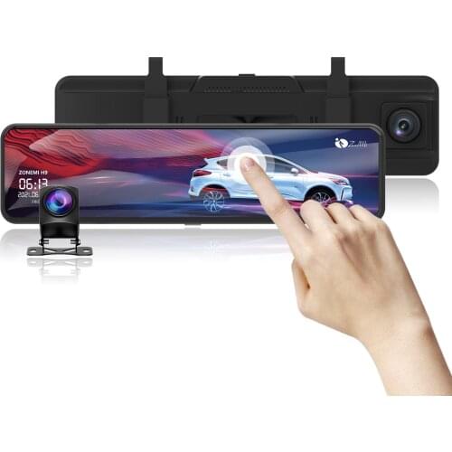 Dash Cam Newest 1080P Dual Lens Mirror Dashcam 12 Inch Rearview Mirror Car Dvr Driving Camera Recorder