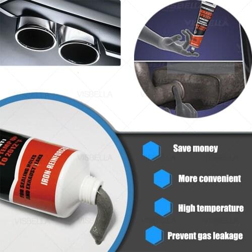 VISBELLA Car Exhaust Pipe Repair Glue Filler Adhesive Sealants High Temperature Motorcycle Car Repair Paste Caulk Glue 75g