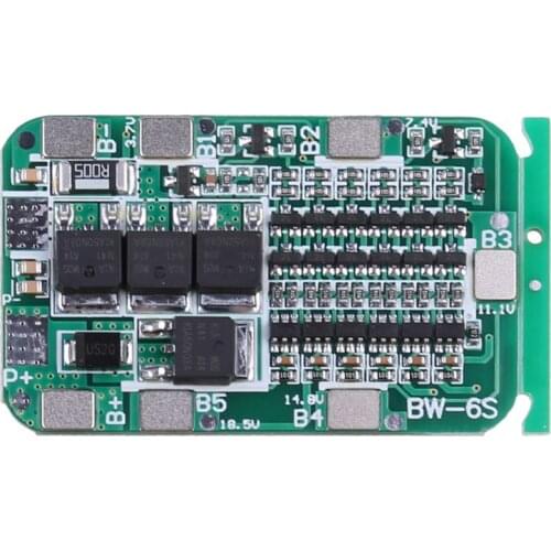 6S 15A 24V BMS Protection PCB Board For 6 Packs Li-ion Lithium 18650 Battery Cells K5DB