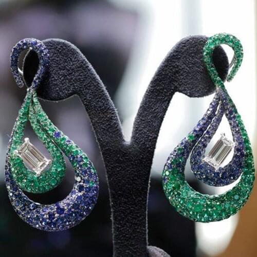 Famous 2021 Charms Waterdrop Trendy Women Earrings Cubic Zircon Drop Earring For Women Wedding Party Accessories wholesale