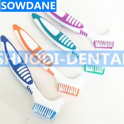 1 pcs Dental Brush Denture Cleaning Brush Multi-Layered Bristles Teeth Whitening False Teeth Brush Oral Care Brush Tool