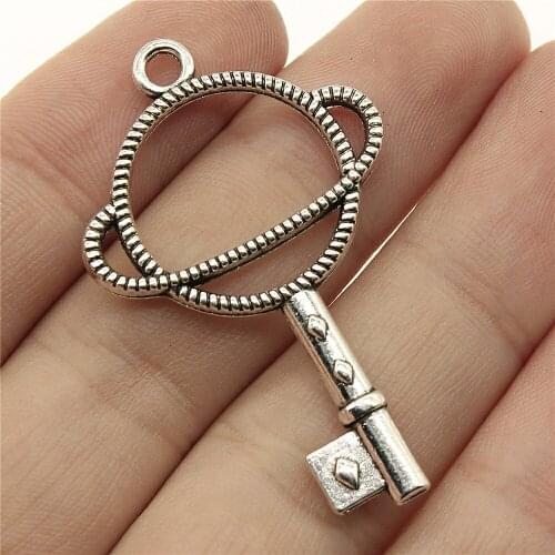 10pcs 46x29mm Planet Metal Frame Pendant Charms Pendant 2 Colors Antique Silver Color Antique Bronze Plated Alloy Charms