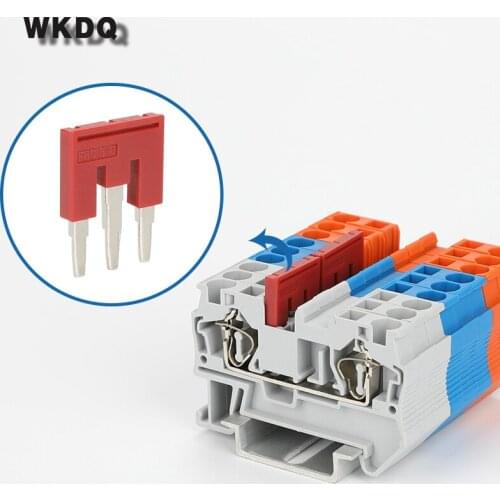 Jumper FBS3-6 Plug In Bridge for 4mm^2 wiring ST And PT DIN Rail Terminal Blocks L12.1/H22.8/W3.1mm 2seats Connector