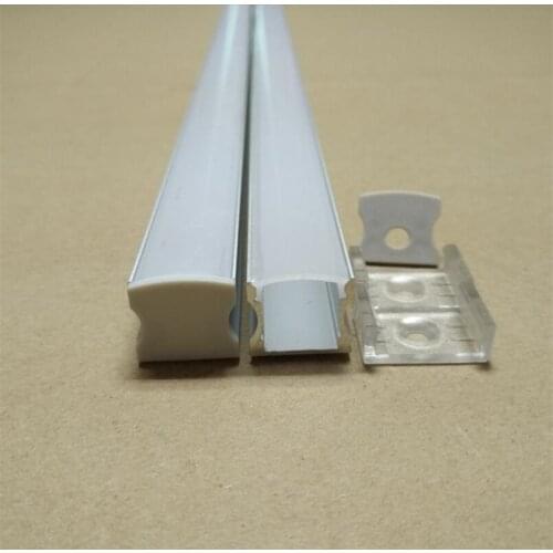 Free Shipping 2.5M/PCS 100M/LOT Aluminum profile with diffuser and clips for LED Strip Light For Cabinet Light Bar
