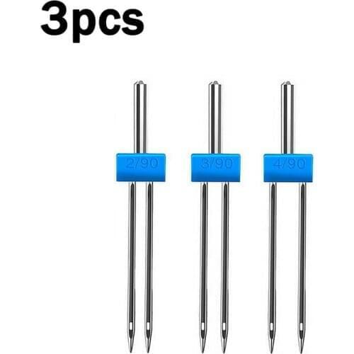 3pcs Double Twin Needle Sewing Machine Needles Lot Size 2.0/90, 3.0/90, 4.0/90 Sewing Accessories