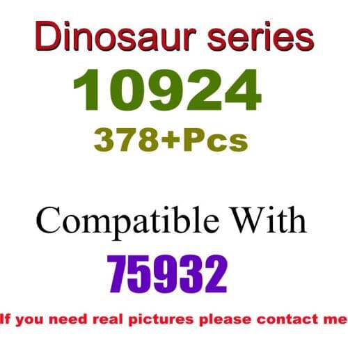 378Pcs 10924 Building Block Toy Dinosaur Series 75932 Assembled Building Block Childrens Toy Gifts