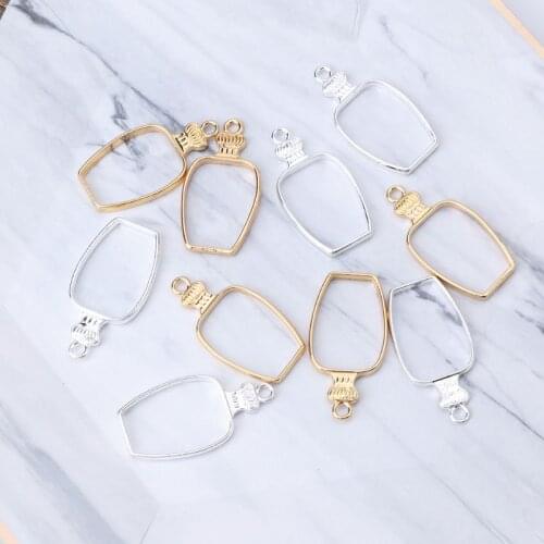 5Pcs Water Bottle Metal UV Frame Pendants Open Bezel Setting UV Resin Jewelry