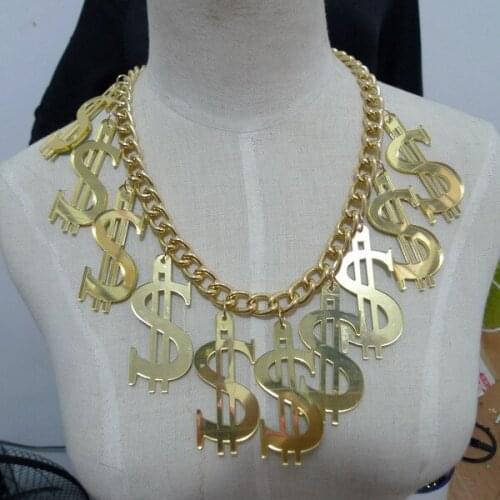 66N Hip Hop $ Dollars Money Acrylic Lase Cut Necklace