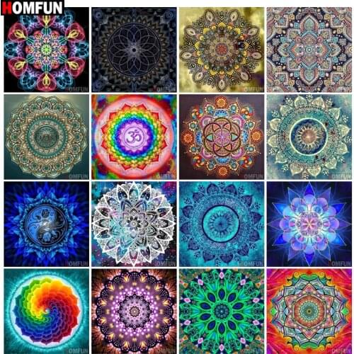 HOMFUN Full Square/Round Drill 5D DIY Diamond Painting "Mandala Flower" 3D Embroidery Cross Stitch 5D Home Decor Gift