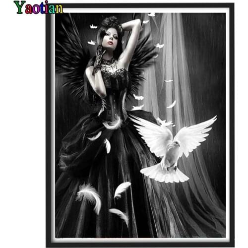 5d Diy diamond painting full Round/Square drill Darkness Angels Woman Pigeon diamond embroidery diamond mosaic home decor