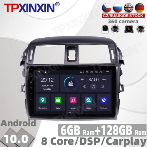 128G Android 10 For Toyota Corolla E140 E150 2006 - 2013 Car Radio Multimedia Video Player Navigation GPS Auto 2 din 2din no DVD