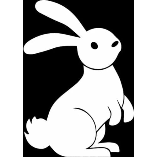 Car Sticker Rabbit Car Sticker Body Decoration PVC Decals Black/silver 10.9cm * 15.4cm
