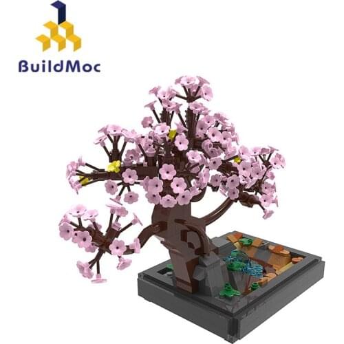 Buildmoc Friends Plant Series Rockery And Flowing Water Potted Plants 665PCS 15*11.5*18.5cm Building Blocks DIY Model Kids Gifts