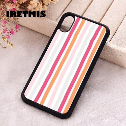 Iretmis 5 5S SE 2020 Phone Cover Cases for iPhone 6 6S 7 8 Plus X Xs Max XR 11 12 MINI Pro Rubber Silicone Stripes