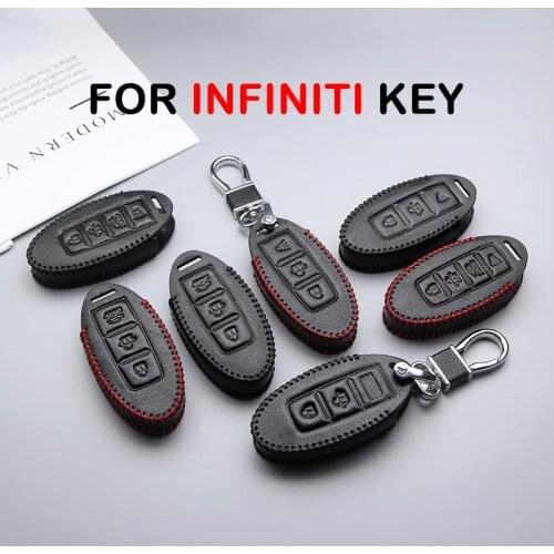 Genuine Leather Car Key Case Cover For Infiniti Q50 FX35 FX FX37 G37 G35 QX70 G35 Anti-wear Protective Key Shell Car Styling