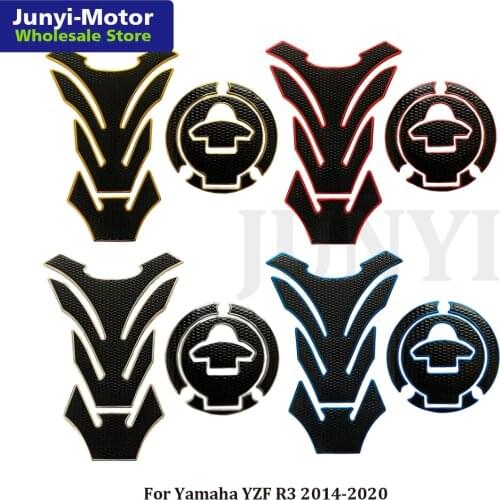 For Yamaha YZF R3 YZFR3 2014 2015 2016 2017 2018 2019 2020 Fuel Tank Pad Gas Cap Cover Sticker Grip Protector Decal Motorcycle