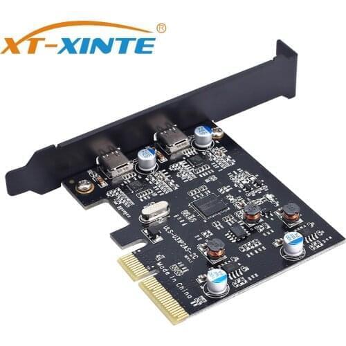 XT-XINTE Add on Cards USB 3.1 Dual 10Gbps 2x Type-C Port PCI Express Controller Riser Card Expansion Adapter for Mac Pro Window