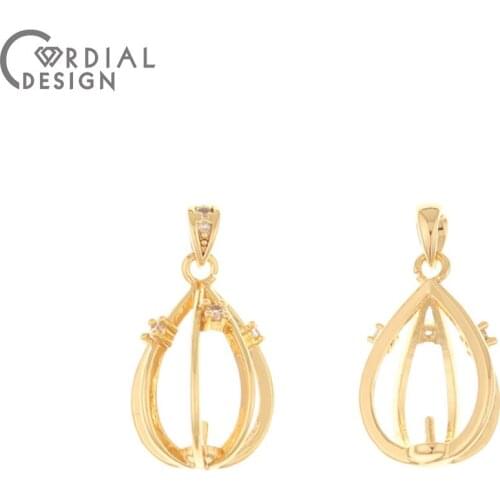 Cordial Design 20Pcs 12*20MM Jewelry Findings & Component/DIY Parts/Genuine Gold Plating/Hand Made/CZ Charms/Jewelry Accessories