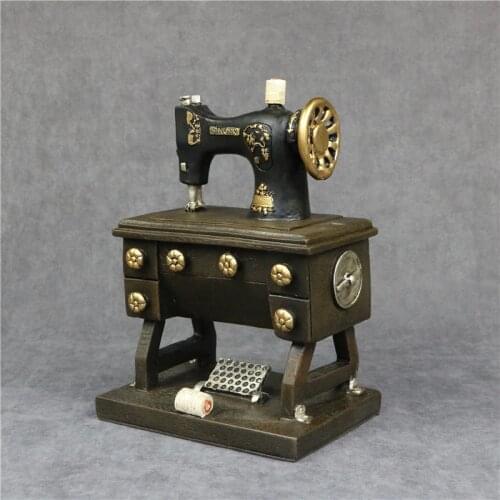 Vintage Sewing Machine Model Resin Reminiscence Decor Handicraft Adornment Accessories for Art Collection and Souvenir Present