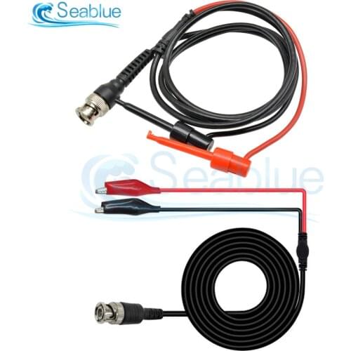 P1007 P1011 BNC Male Plug Q9 to Dual Hook Clip Test Probe Cable Leads 120CM With 2 Probes 500V Test Hook Oscilloscope Accessorie