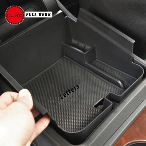 ABS Car Armrest Box Storage Box Console with Mat for VW Volkswagen Touareg 2011-2019 Container Organizer Tray Interior Accessory