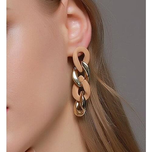 Creative Fashion Long Chain Dangle Earrings for Women Punk Tassel Chain Earrings Statement Jewelry Accessories