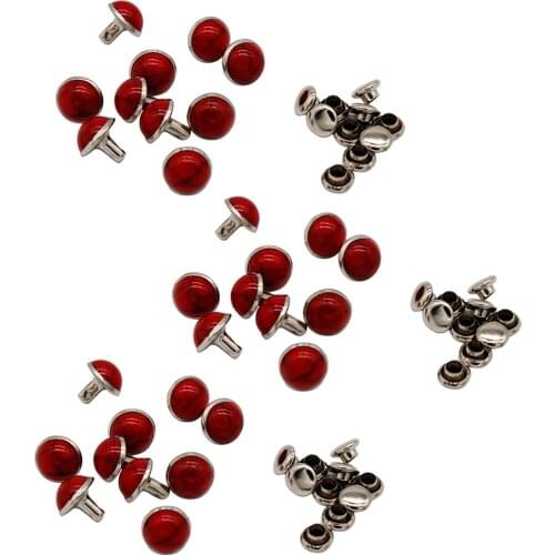 30 Sets Round Turquoise Rivets Stud for DIY Leather Craft Decoration 8.5mm